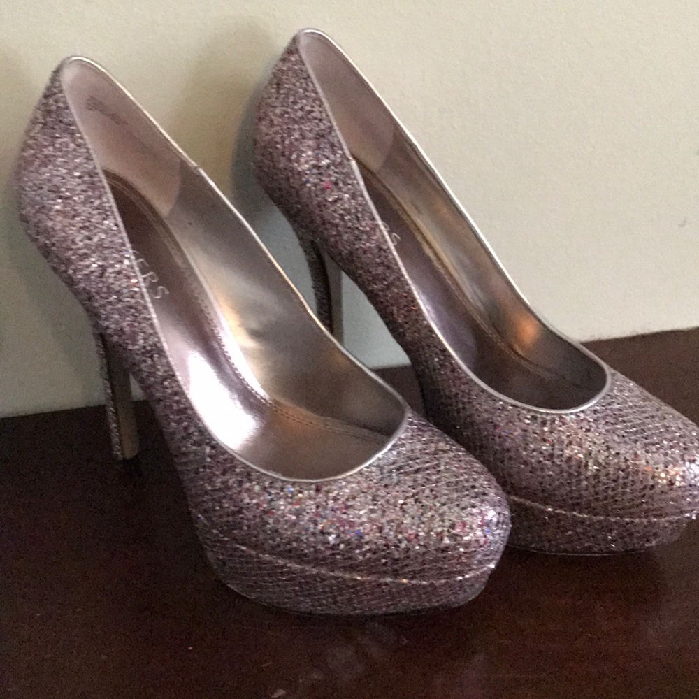 Bakers Sparkly heels with matching clutch